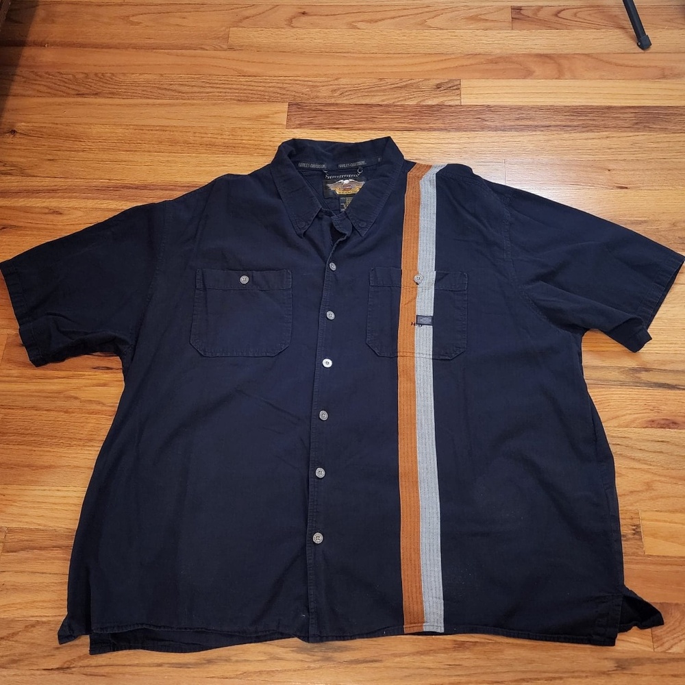 Harley Davidson Striped Button Down Shirt XXXL
